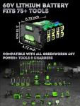 Sydelway 5.0AH Replacement Battery for Greenworks 60V