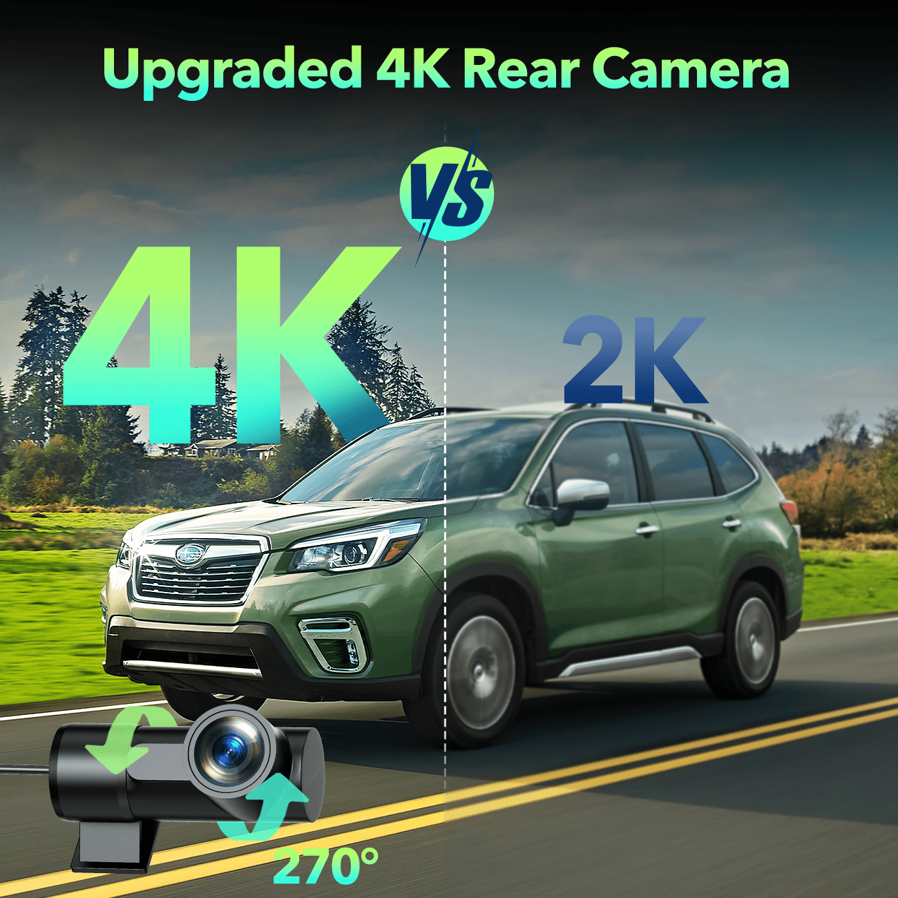 TOGUARD Dual 4K Front and Rear Dash Cam