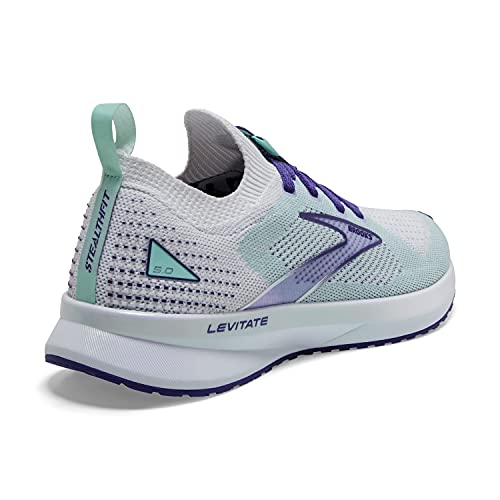 Brooks Women's Levitate 5 Neutral Running Shoe - White/Navy Blue/Yucca - 8.5