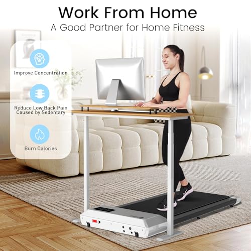 DeerRun 2-in-1 Under Desk Treadmill with Remote