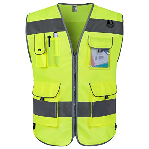 High Visibility Reflective Safety Work Vest - Yellow