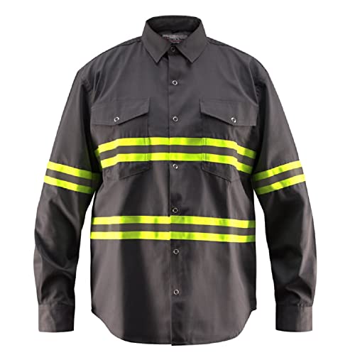 Hi Vis Reflective Safety Work Shirt - Dark Grey