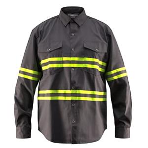 Hi Vis Reflective Safety Work Shirt - Dark Grey