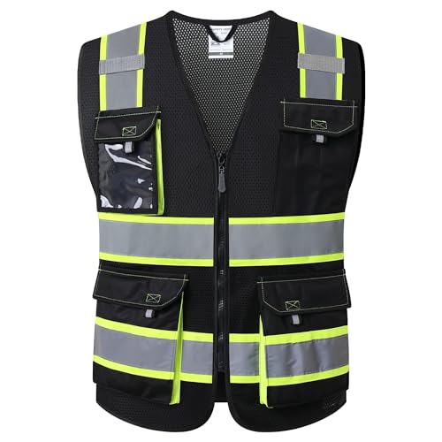 JKSafety Neon Reflective Safety Vest with Pockets