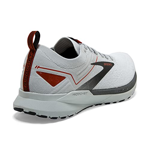 Brooks Ricochet 3 Men's Running Shoe - White/Grey/Cinnabar