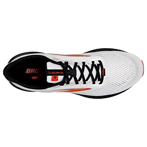 Brooks Launch 8 Men's Running Shoe - White/Black/Red Clay