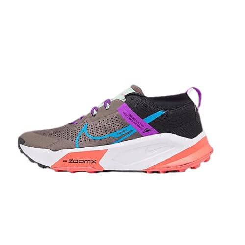 Nike Men's ZoomX Zegama Trail Running Shoes, Ironstone/Laser Blue/Black/Vivid Purple, 10.5