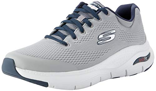 Skechers Arch Fit Oxford Sneakers - Gray/Navy