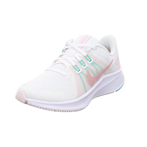 Nike Women's Quest 4 Road Running Shoes, White/Pink - Size 9