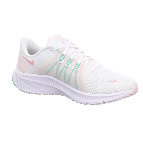 Nike Women's Quest 4 Road Running Shoes, White/Pink - Size 9