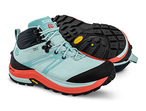 Topo Women's Trailventure 2 WP Running Shoes, Ice/Coral, 8.5