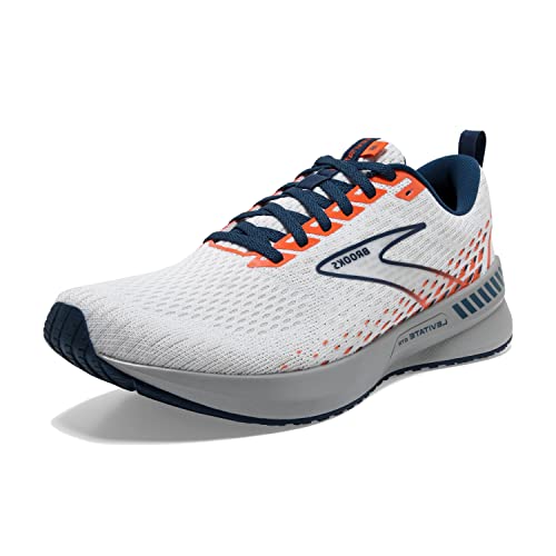 Brooks Levitate GTS 5 Men's Running Shoe - White/Titan/Flame - 8.5
