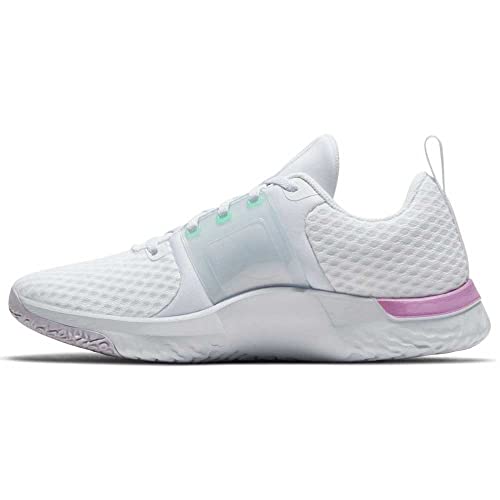 Nike Women's Renew TR 10 Sneaker, White/Green/Violet, Size 8