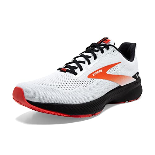 Brooks Launch 8 Men's Running Shoe - White/Black/Red Clay