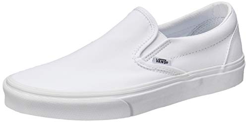 Vans Adult Classic Slip-On Core Classics, True White, Men 7.0, Women 8.5