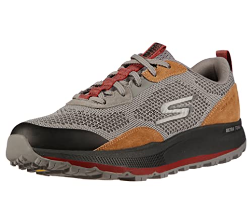 Skechers Men's GOrun Pulse-Trail Shoes, Charcoal/Orange/Black, 8