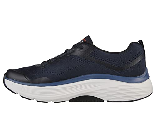 Skechers Men's Max Cushioning Arch Fit-Athletic Workout Running Walking Shoes with Air-Cooled Foam Sneaker, Navy/Orange, 11 X-Wide