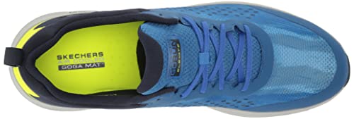 Skechers Men's GOrun Athletic Sneaker in Blue/Black/Yellow, 10.5