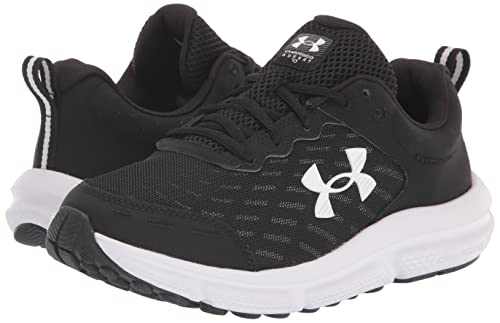 Under Armour Men's Charged Assert 10 Sneaker, Black/White Size 12