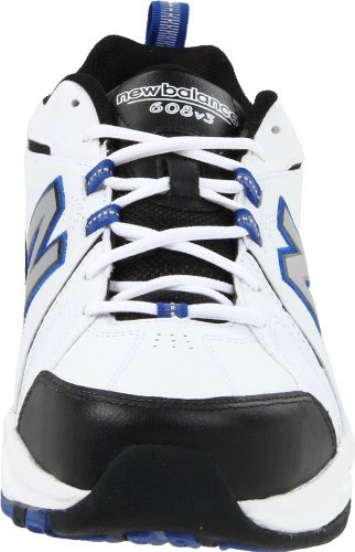 New Balance Men's 608 V3 Casual Comfort Cross Trainer, White/Royal, 10.5 D US