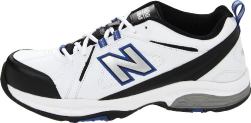 New Balance Men's 608 V3 Casual Comfort Cross Trainer, White/Royal, 10.5 D US