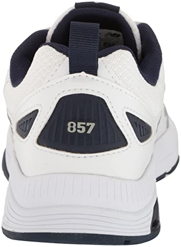 New Balance Men's 857 V3 Casual Comfort Cross Trainer, White/Navy, 10.5 Wide