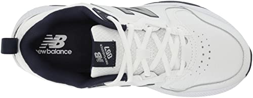 New Balance Men's 857 V3 Casual Comfort Cross Trainer, White/Navy, 10.5 Wide