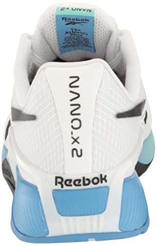 Reebok Men's Nano X2 Cross Trainer, White/Essential Blue/Hint Mint, 9.5