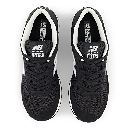 New Balance Men's 515 V3 Sneaker, Black/White/Aluminum Grey, 12