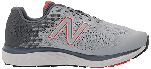 New Balance Men's Fresh Foam 680 V7 Running Shoe, Grey/Ghost Pepper/Black, 10