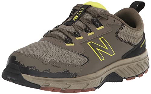 New Balance Men's 510 V5 Trail Running Shoe, Camo Green/Black/Yellow, 10