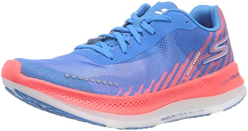 Blue/Coral Skechers Go Run Razor Excess Sneakers, Size 9