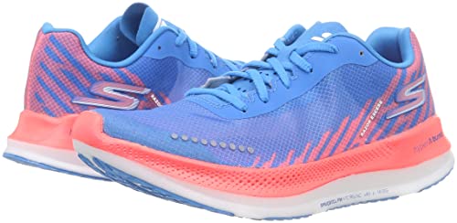 Blue/Coral Skechers Go Run Razor Excess Sneakers, Size 9