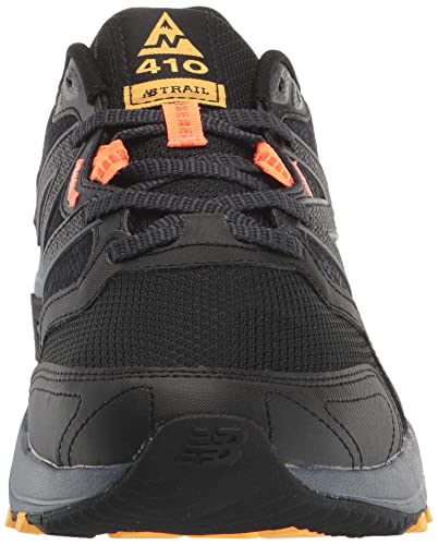 New Balance Men's 410 V7 Running Shoe, Black/Grey/Orange, X-Wide