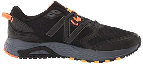New Balance Men's 410 V7 Running Shoe, Black/Grey/Orange, X-Wide