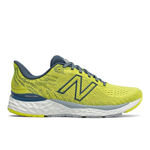 New Balance Mens Fresh Foam Running Shoes, 880V11, Sulphur Yellow/DEEP Ocean Grey, 11.5