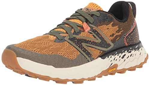 New Balance Men's Fresh Foam X Hierro V7 Running Shoe, Golden Hour/Dark Camo/Black, 10.5