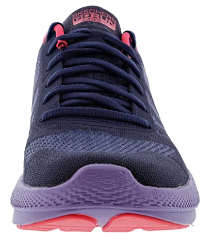 Skechers Women's Navy Sneakers, Neon Pink Trim (Size 9)