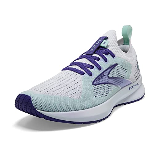 Brooks Women's Levitate 5 Neutral Running Shoe - White/Navy Blue/Yucca - 8.5