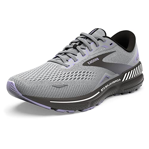 Brooks Women's Adrenaline GTS 23 Running Shoe - Grey/Black/Purple