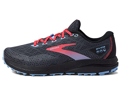 Brooks Women's Divide 3 Trail Running Shoe - Ebony/Black/Diva Pink - 9.5