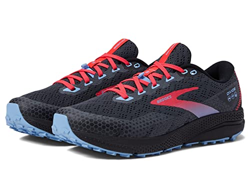 Brooks Women's Divide 3 Trail Running Shoe - Ebony/Black/Diva Pink - 9.5