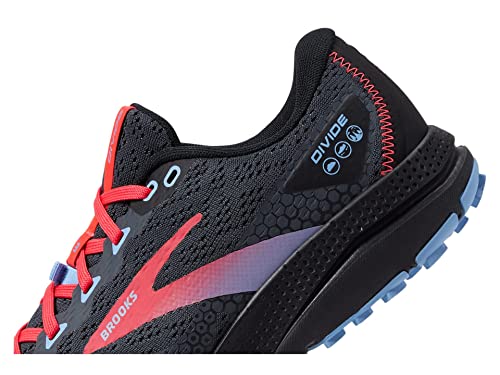 Brooks Women's Divide 3 Trail Running Shoe - Ebony/Black/Diva Pink - 9.5