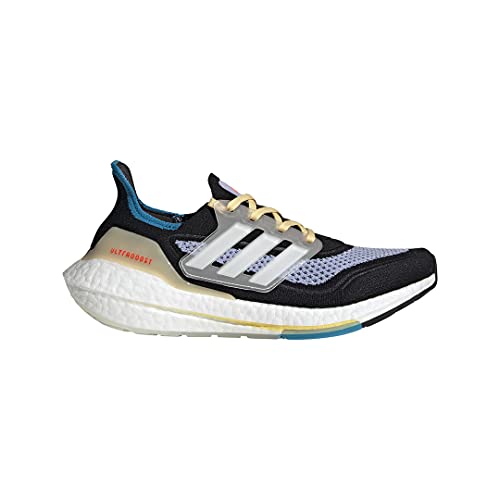 Adidas Ultraboost 21 Women's Running Shoes, Black/White/Violet 8