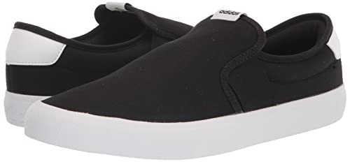 adidas Vulcraid3r Slip on Sneakers (Black/White, 11.5)