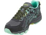 ASICS Women's Gel-Venture 6 Athletic Shoes, Black/Carbon/Green, 7.5