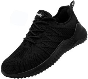 Women's Lightweight Steel Toe Work Sneakers - Black