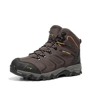 NORTIV 8 Men's Mid Hiking Sneakers Brown/Black
