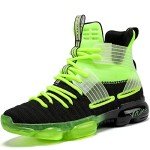 JMFCHI Kids High-Top Basketball Sneakers - Green