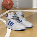 adidas Men's Postmove Mid Basketball Sneakers - White/Blue